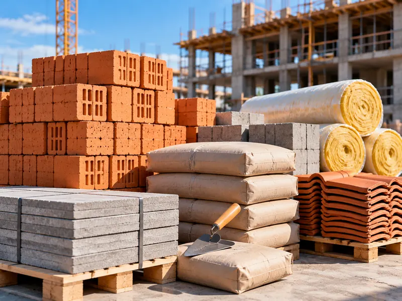 Building materials: tiles, insulation, dry mixes, finishing materials